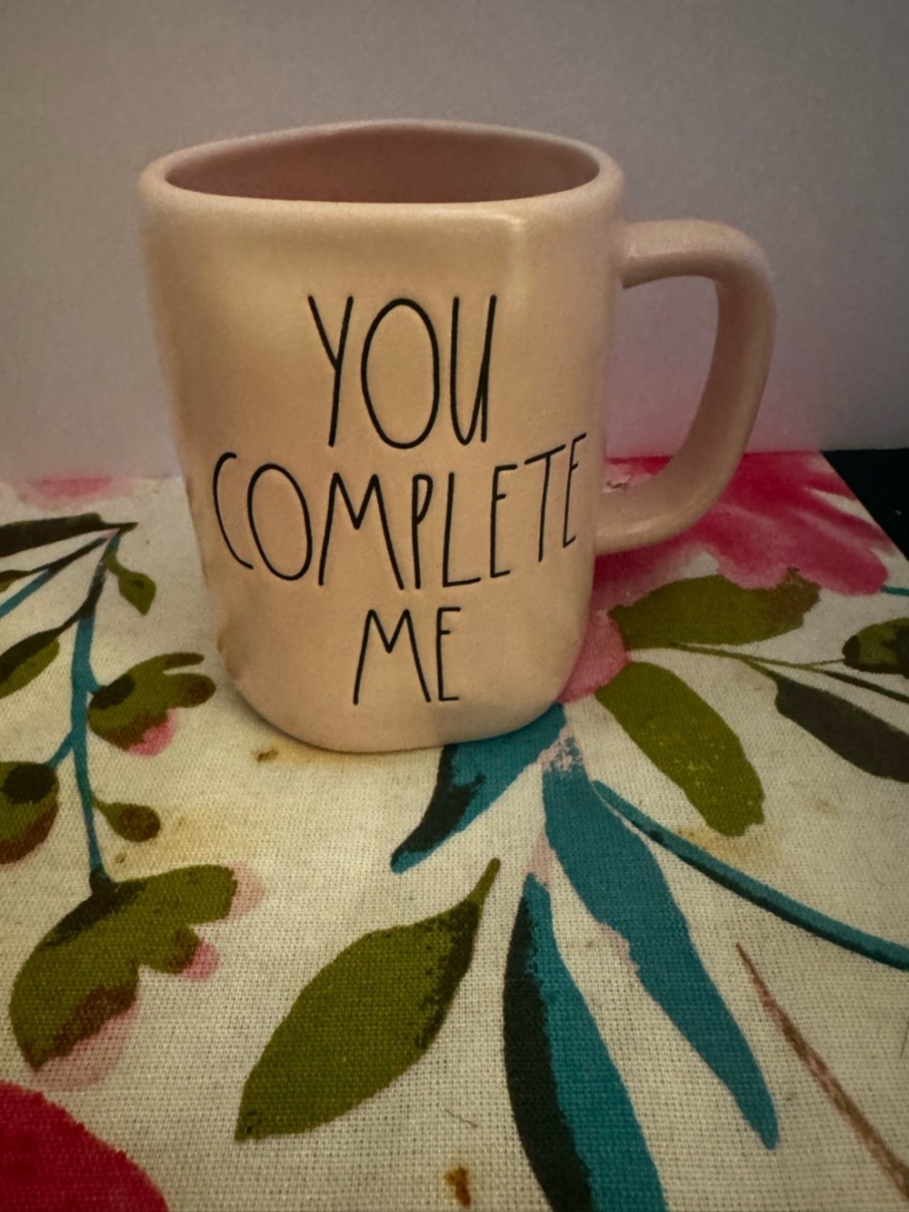 Rae Dunn Pink “YOU COMPLETE ME” Mug-Valentines 2021 Light Pink Color